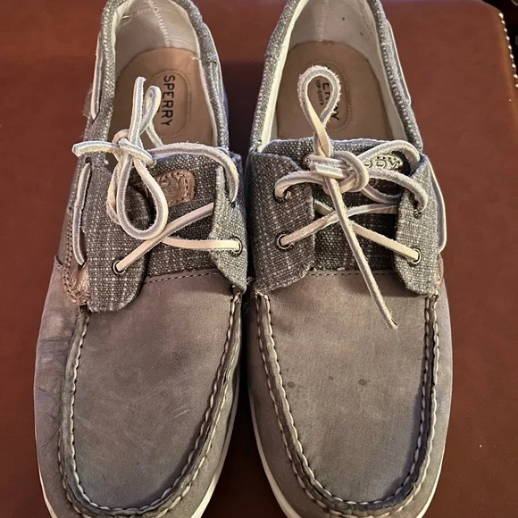 EUC Sperry Women’s Light Gray Boat Shoes, 10 - Picture 4 of 7